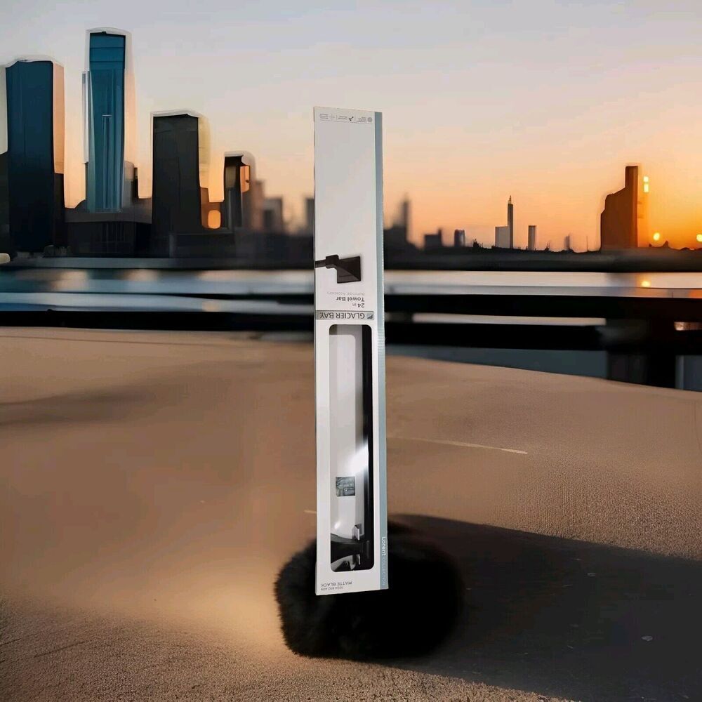 Glacier Bay Lorent 24 in. Towel Bar in Matte Black, 1004 892 489